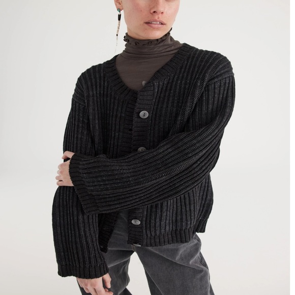 Misha And Puff Black Ribbed Cardigan - Picture 4 of 4